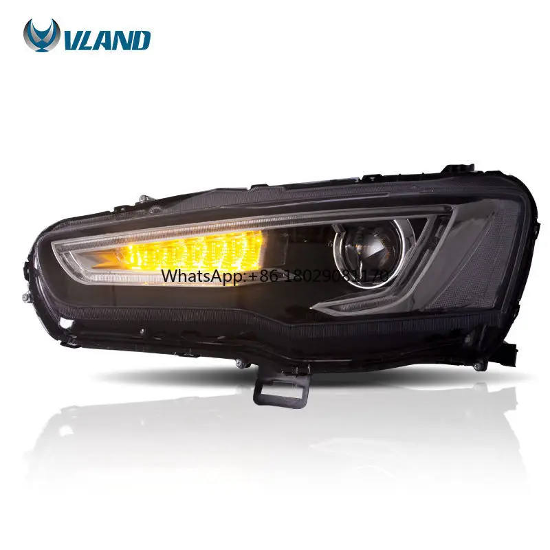 Headlights LED Sequential Turn Signal & Demon Eyes Headlamp 2008-2017 For Mitsubishi Galant/Lancer Audi A5 Style Auto Part