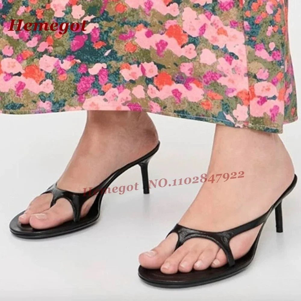 Side Air Patchwork Solid Women's Slippers Black Clip-Toe Kitten Heels Slippers Outside Casual Concise Shoes Summer 2026 New Sexy view 4