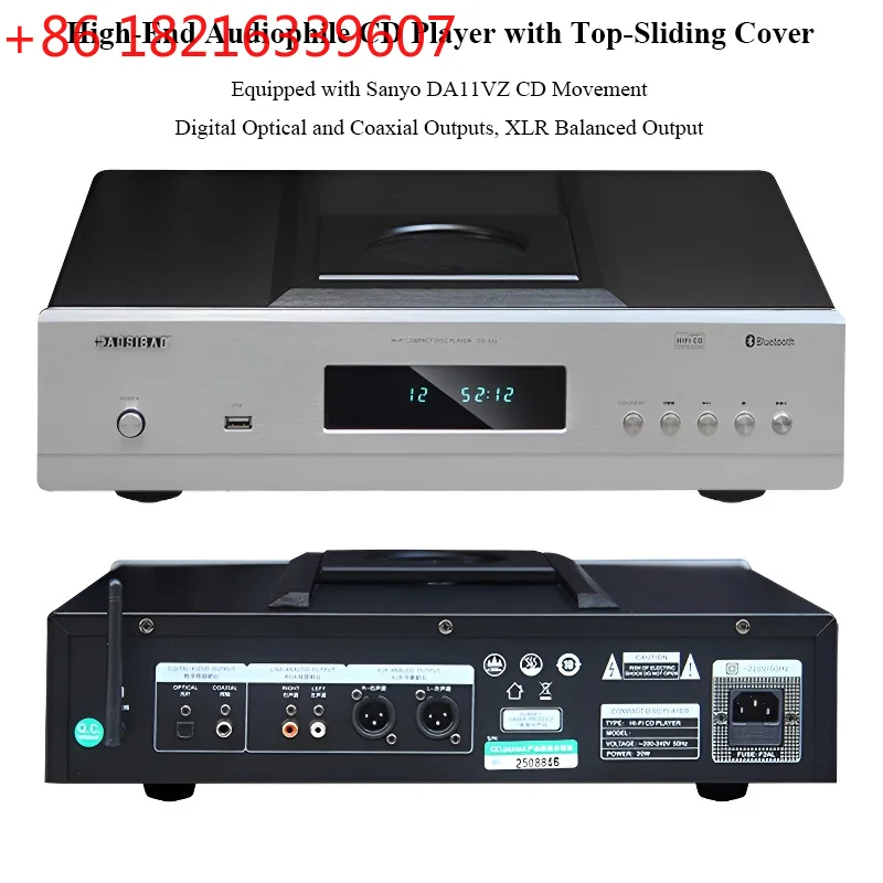 YAO Lossless HIFI CD Player with Top Loading ES9038Q2M DAC Bluetooth 50 Full Balanced Music CD Player 192KHz Toroidal Transforme
