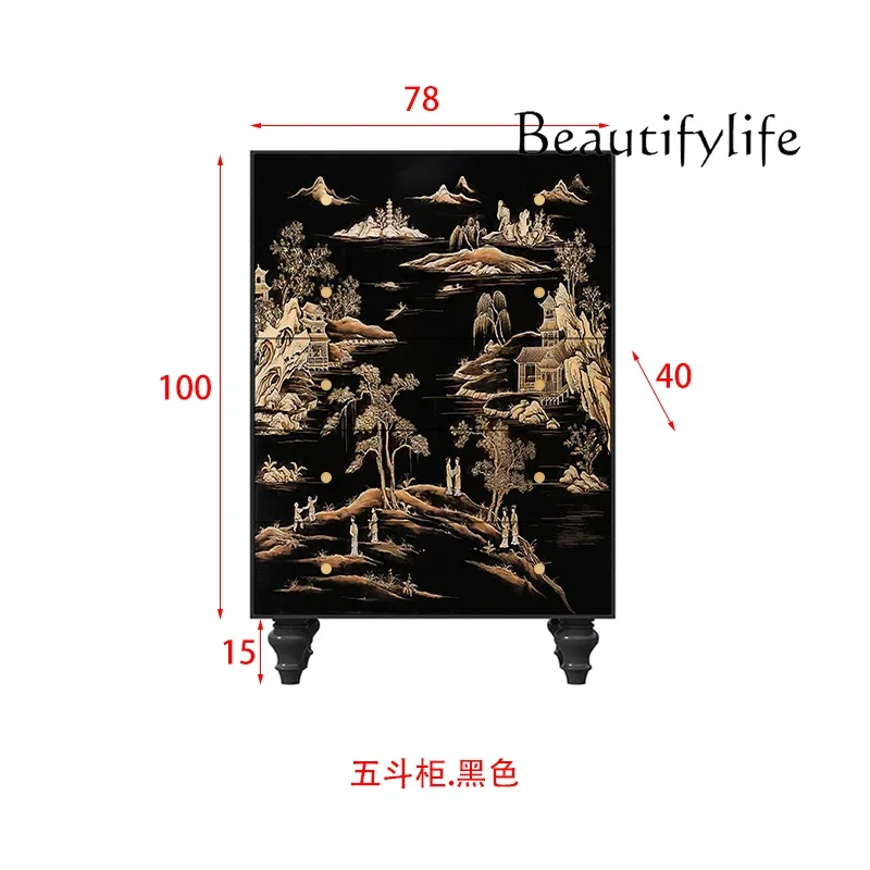 French Style Chinese Style Chest of Drawers Household Solid Wood Aisle Curio Cabinet