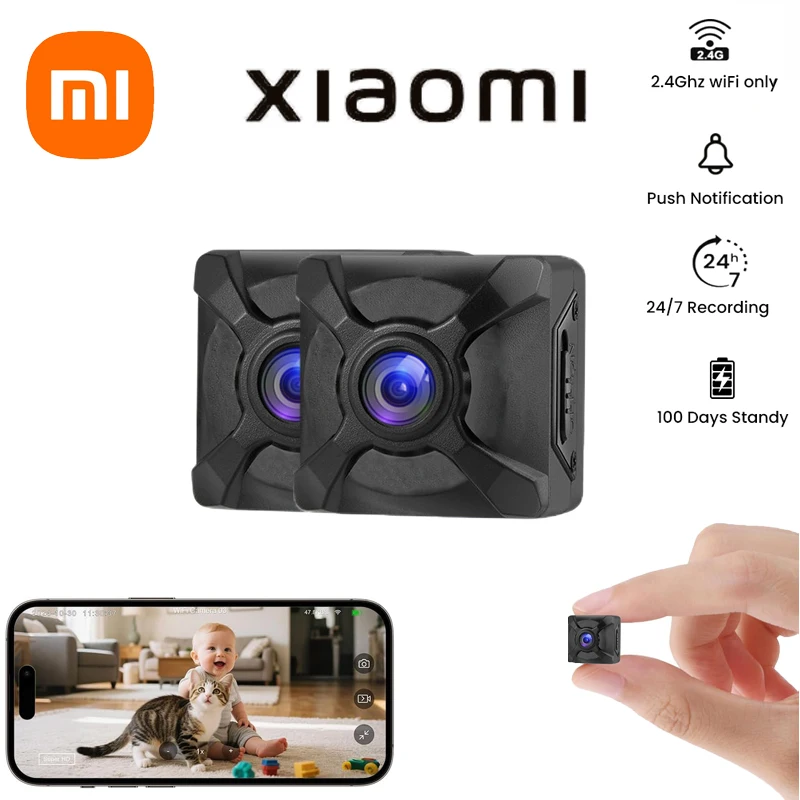 

Мини-камера Xiaomi, беспроводная Wi-Fi, домашнее подключение, телефон, удаленный HD-разъемный монитор, мини-подключенная камера, карта памяти не требуется