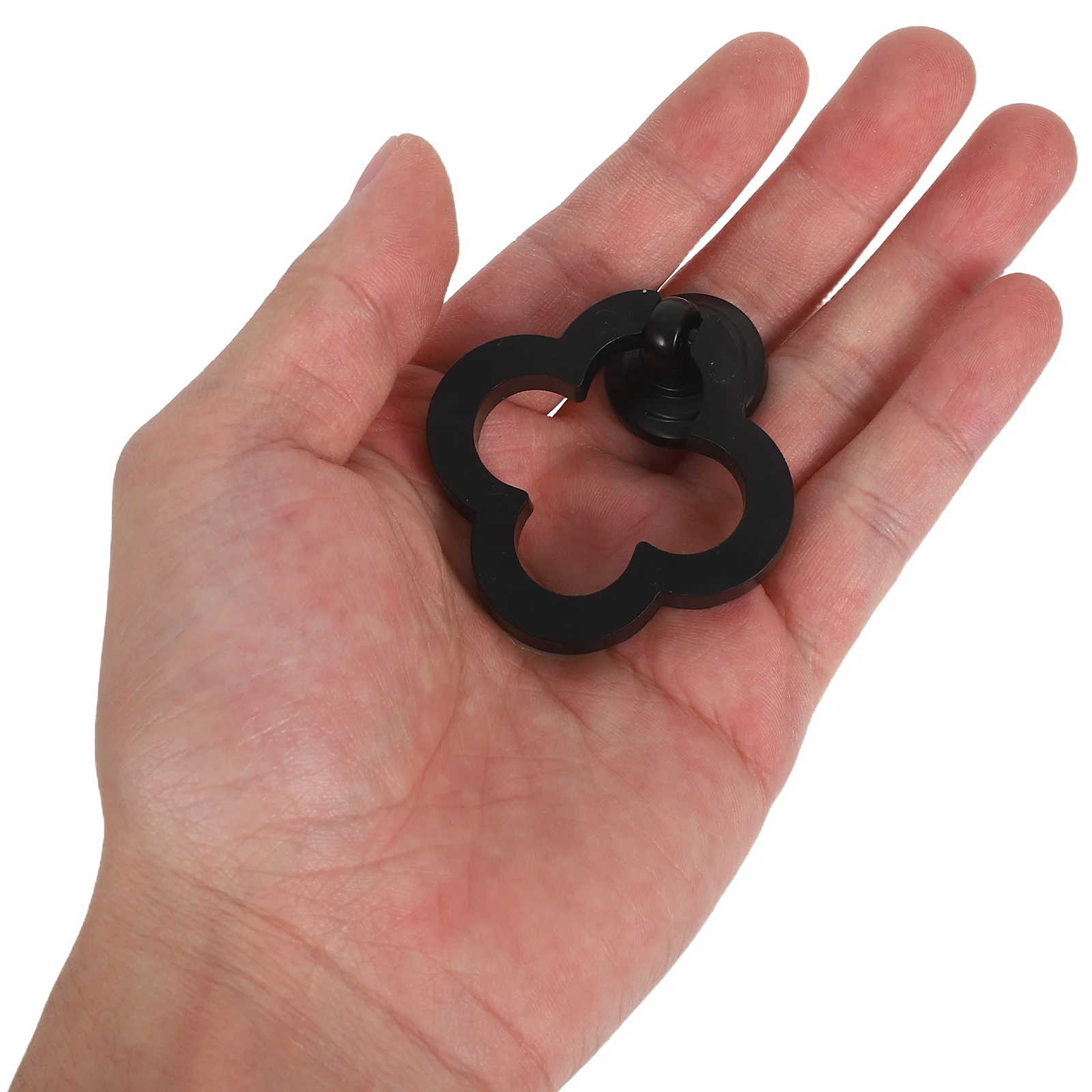 

4Pcs Decorative Flower Cabinet Knobs Black Zinc Alloy Modern Drawer Pull Handles for Kitchen Dressers Metal Cabinet Knobs