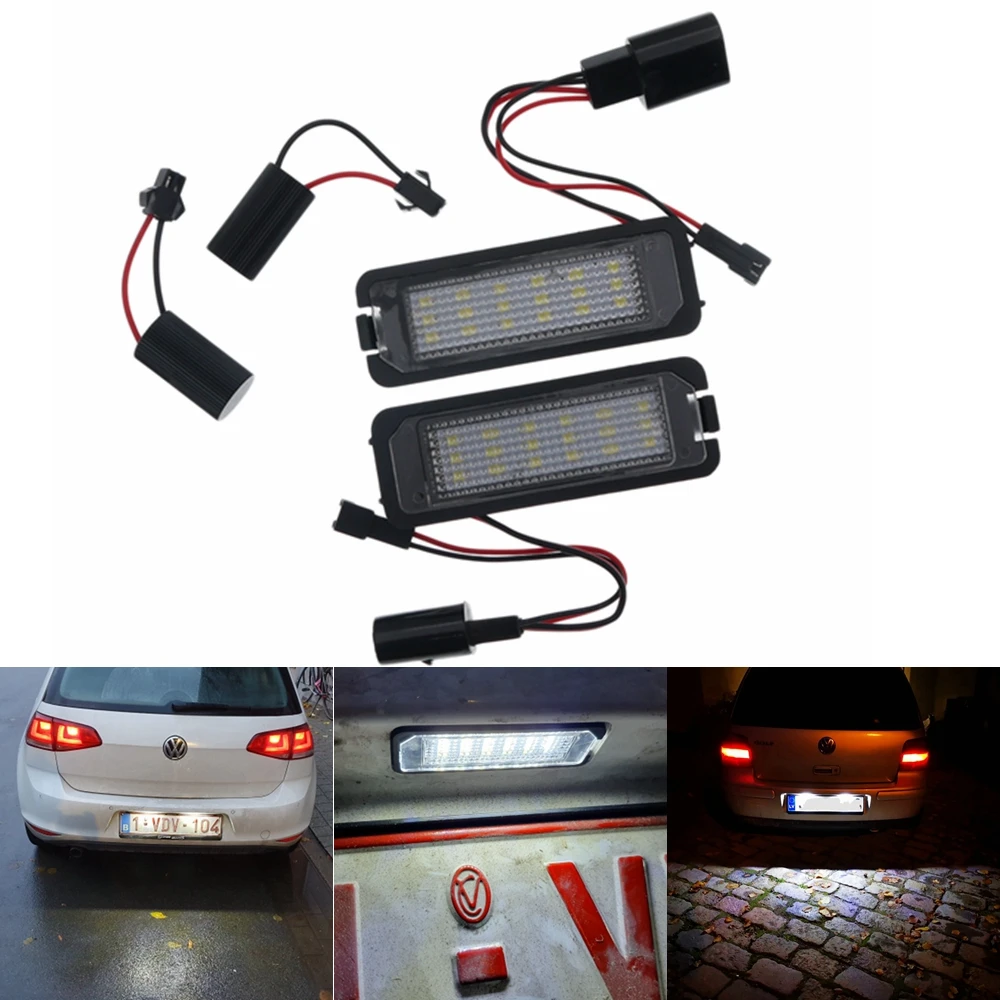 

2CPS 18 светодиодов освещения номерного знака для VW Volkswagen Golf 4 5 6 Eos Lupo Beetle Passat CC Scirocco Polo Skoda SEAT