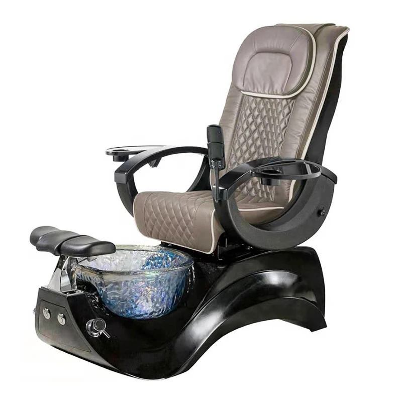 

Whole Sale Beautiful Khaki Foot Spa Furniture Comfortable Nail Salon Massage Pedicure Chair With Good Price Apply For Nail Shop