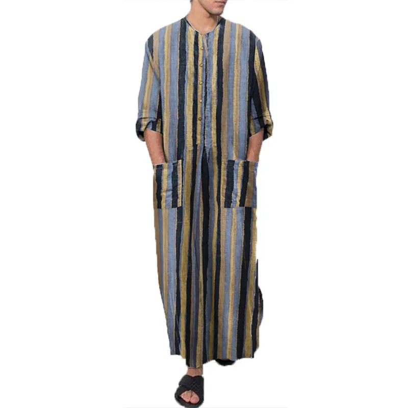 Vestes longas árabes do Oriente Médio para homens, Jubba Thobe Kaftan, roupas masculinas islâmicas, Abaya árabe muçulmano, vestido Dubai, MY895