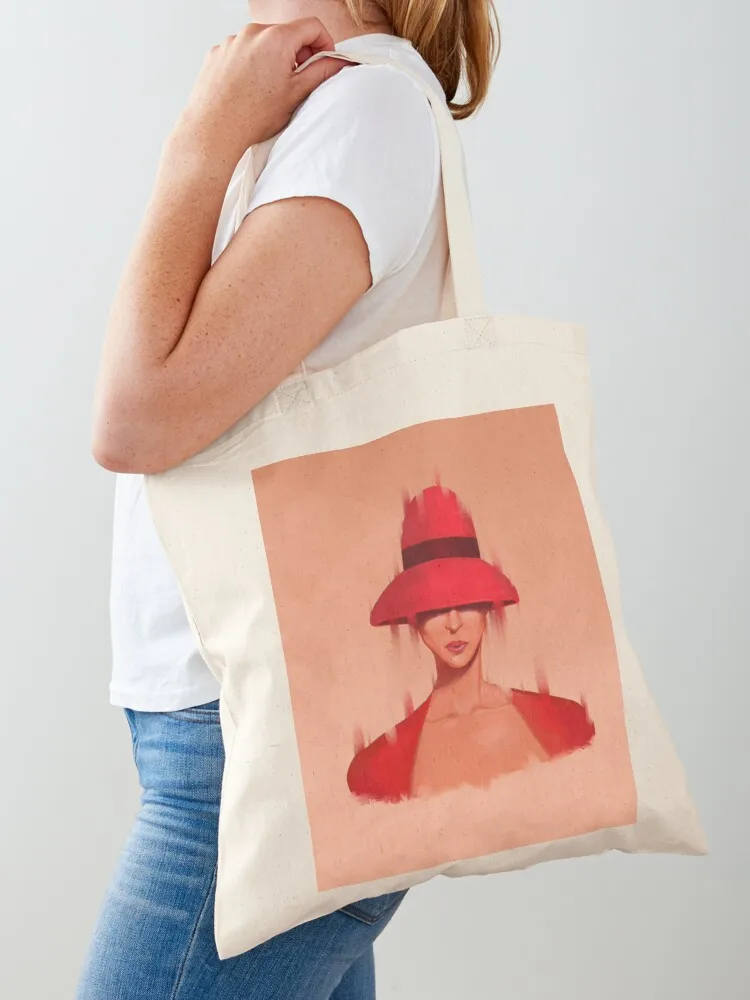 Lady in red Tote Bag shopping bags foldable Women's bags custom fabric bag