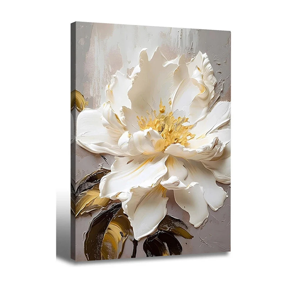 

Nordic Luxury Art White Flower DIY Full Diamond Painting Cross Stitch Kits Full Square Round Diamond Mosaic For Home Decor Art