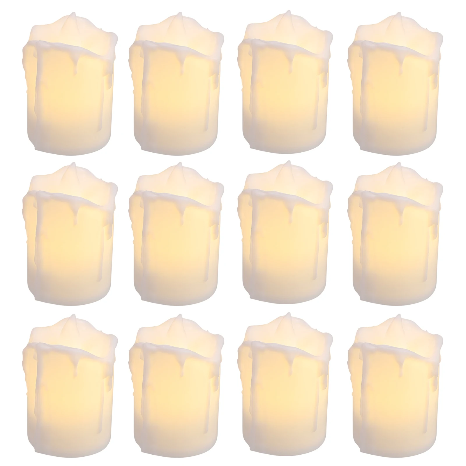 

24pcs LED Electronic Candles Flameless Warm Glow Plastic Material Compact Size Halloween Party Supplies LED Lighting