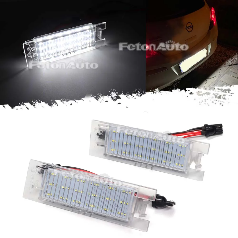 LED-Mafia 2x LED License Plate Light Modules – Fit Opel Adam Corsa Astra H/J