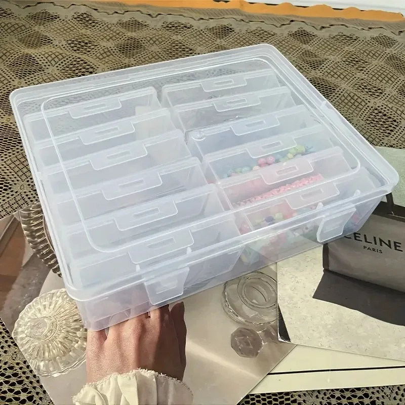 

1 Set of 12 Pieces Rectangular Storage Boxes ,Storage Gift Diamond Painting Stone Beads, Suitable for Diamond Embroidery Box DIY