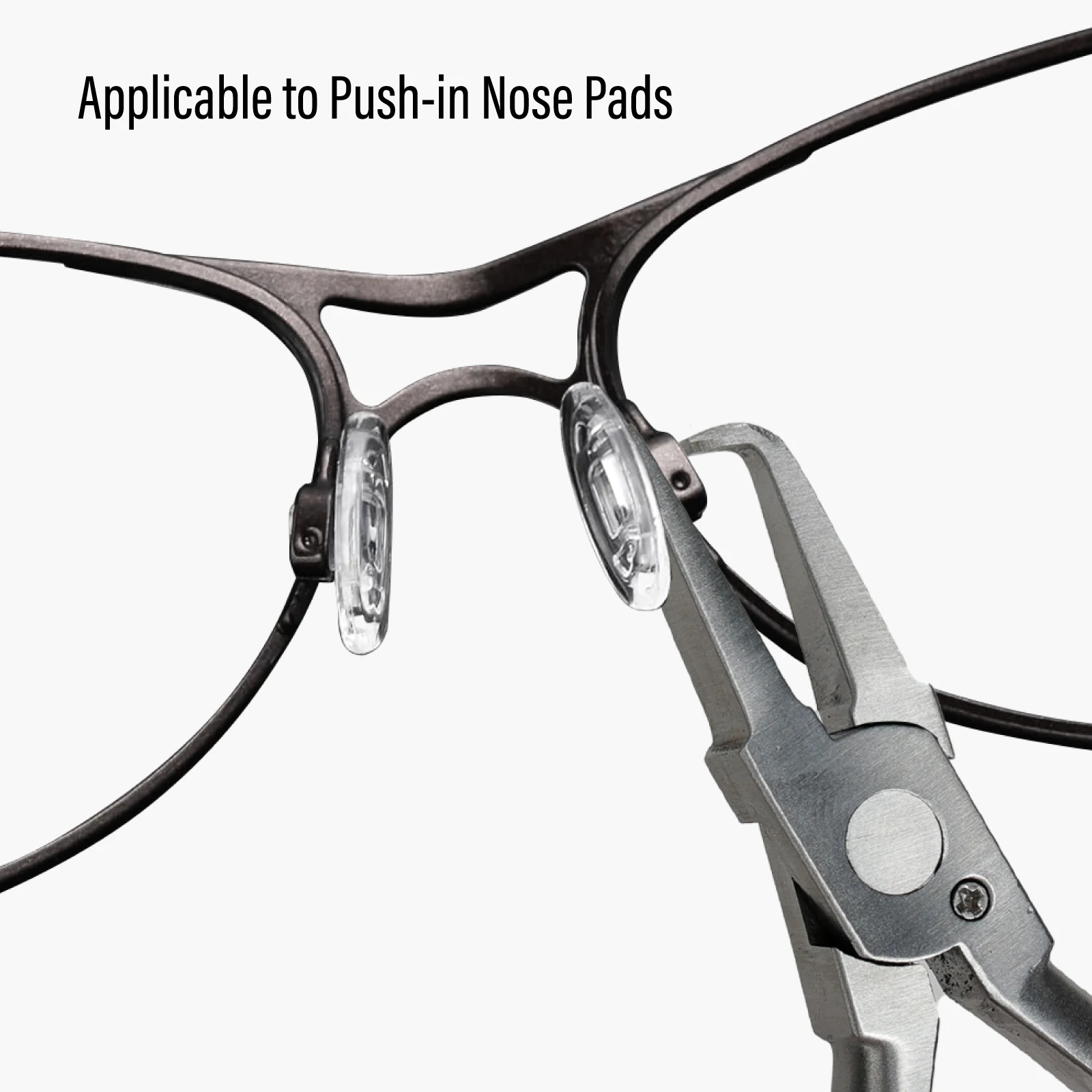 Brillenrahmenzange, Entlastung, Push-in-Nasenpolster, Zange, optische Anpassung der Brillen, Brillen, Nasenpads, Armzange, Brillenreparatur – Detail 10