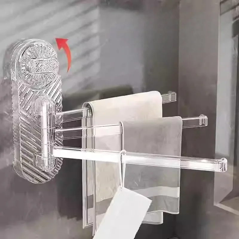 

Suction cup rotating rag rack, non-punching towel rack