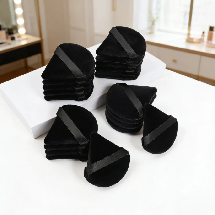 Black Triangle Powder Puff Facial Makeup Sponge Soft Velvet Cosmetics Puff Mixer Beauty Foundation Make-Up Sponge Makeup Access