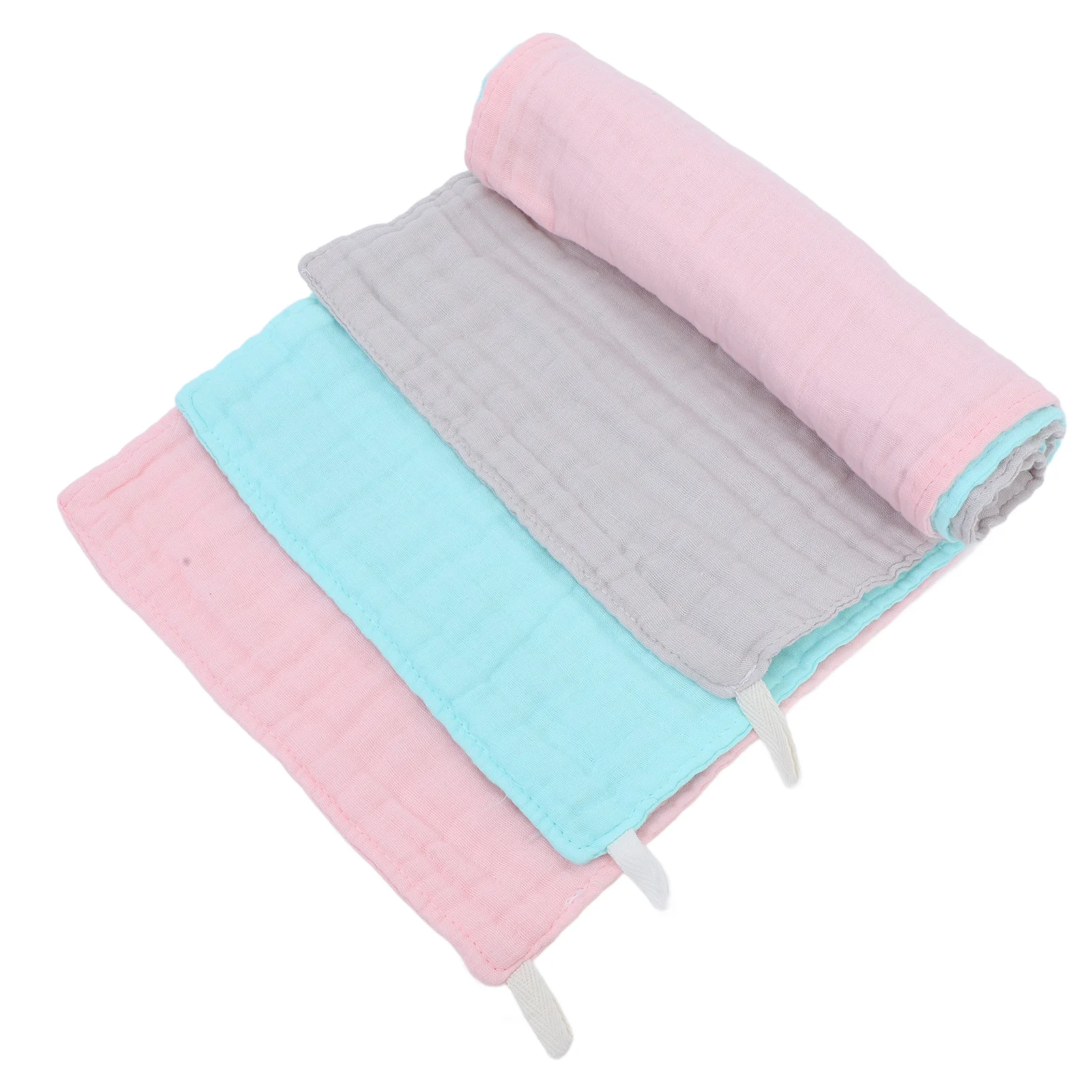 

3Pcs Cotton Baby Bibs Newborn Towel Soft Comfortable Durable Water Absorption Design Full Coverage for Shoulders