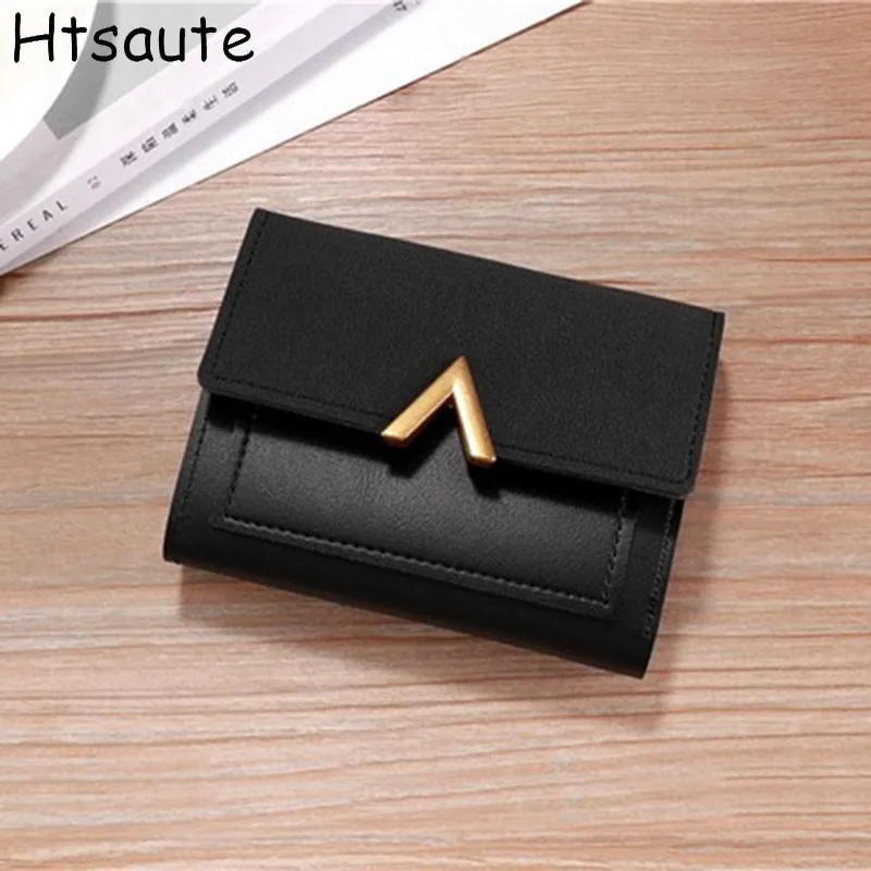 

New PU Leather Small For Women Wallets Luxury Envelope Card Holder Brand Designer Multipurpose Zip Coin Cowhide Short Purse Hasp
