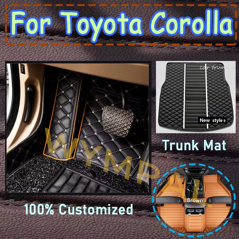 Luxury Custom Leather Car Floor Mats For Toyota Corolla E120 2001 2002 2003 2004 2005 2006 2007 Automobile Rugs Foot Pads Carpet