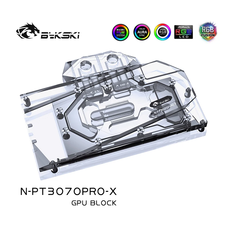 Bykski Water Block Use for Palit GeForce RTX 3070/ 3060Ti GamingPro OC GPU Card / Full Cover Copper Radiator / RGB Light SYNC