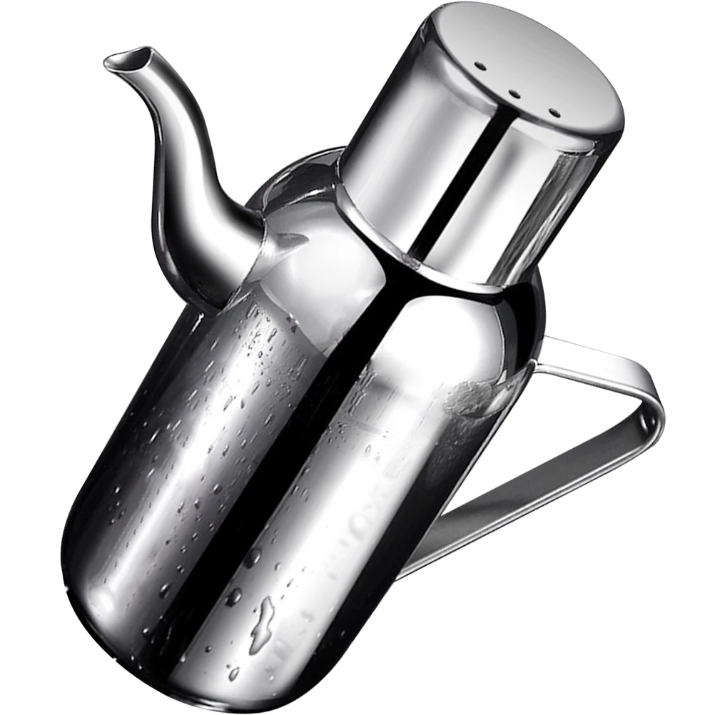 

Stainless Steel Oil Pot 600ml Easy Open Portable Handle Kitchen Dispenser Soy Sauce Vinegar Container Home Cooking Tool