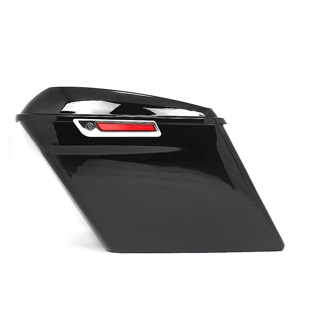 Motorcycle Black Hard Extended Stretched Saddlebags With Latch + Keys for  Touring 2014-2018