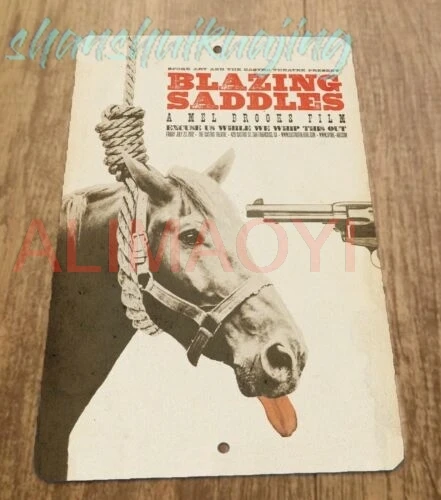 Blazing Saddles Horse Gun 8x12 Metal Wall  Sign Comedy Movie Poster