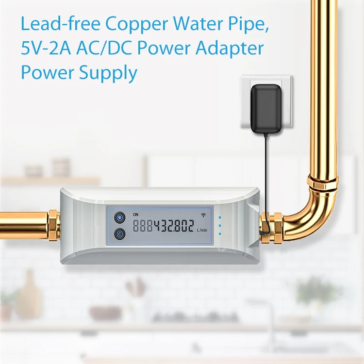 WiFi Smart Water Valve Meter for RV with Ultrasonic Technology and Voice Control