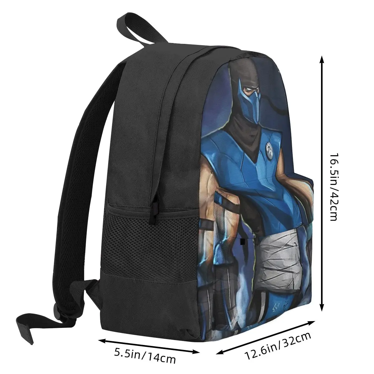 Mortal Kombat School Bags para Crianças, Sub-Zero Mochilas, Mochila para Meninos Mochila para Meninas, Mochila de Ombro de Viagem, Estudantes