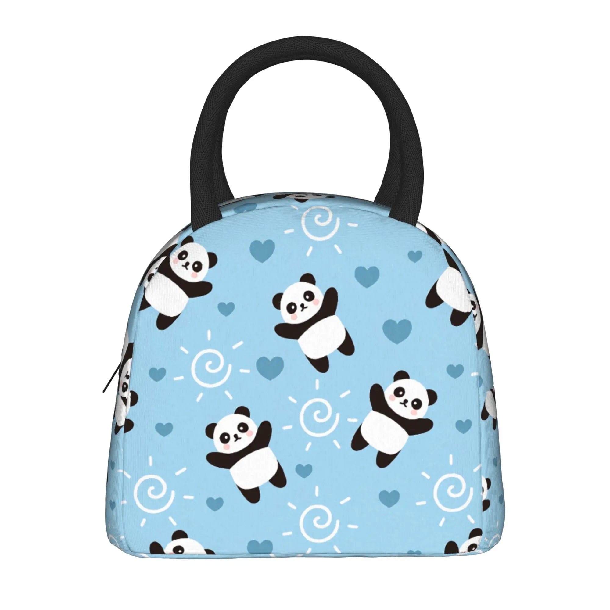 Cartoon Panda Lunch Bag  Leisure Lunch Box For Unisex Office Portable Cooler Bag Waterproof Graphic Design Thermal Tote Handbags