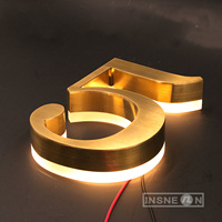 Metal LED Light Sign Waterproof Door Number Plate Wall Letter Sign Decorative Name Letters Indoor Outdoor Store Sign