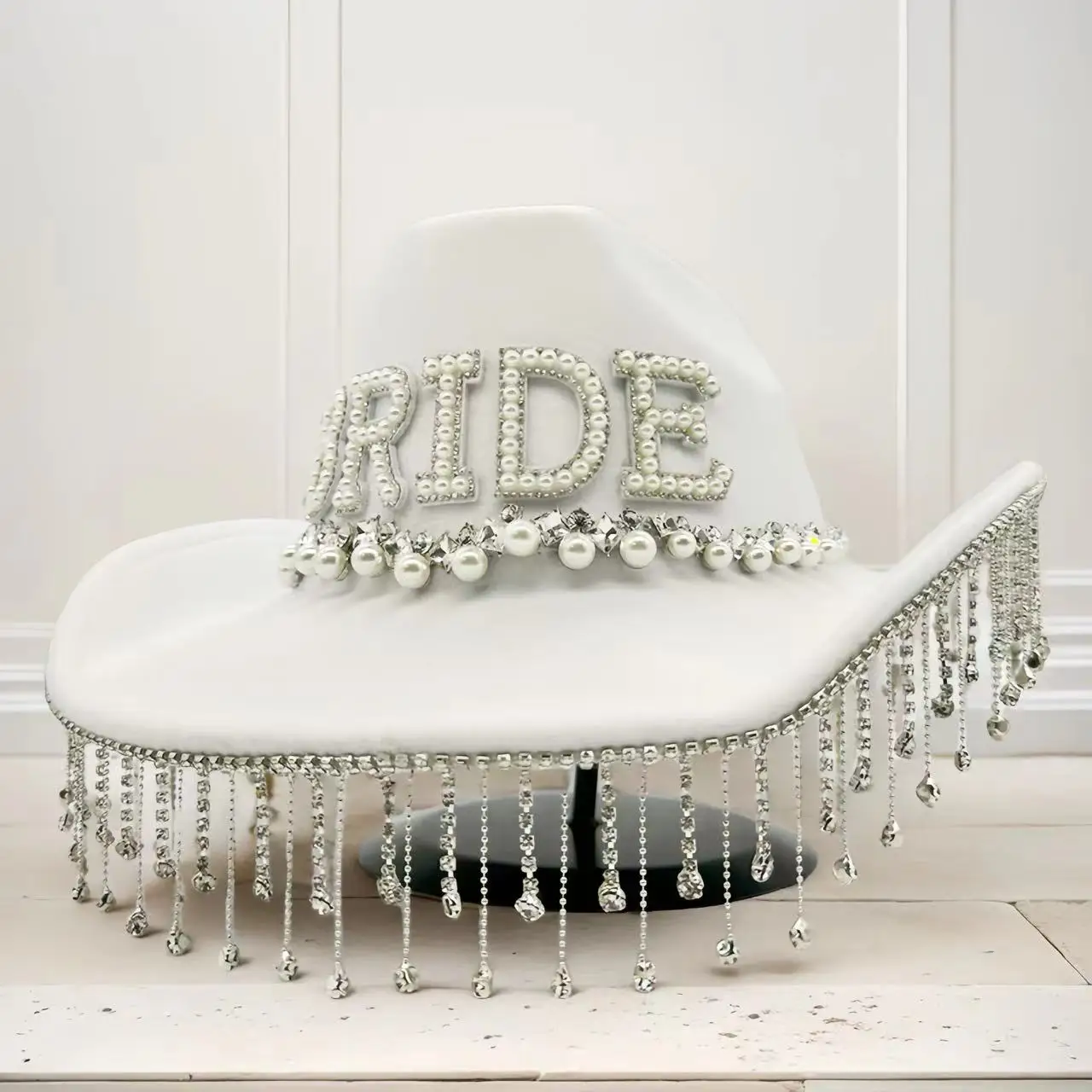 

Белый свадебный костюм HongLuan, шляпа для взрослых, ковбойские шляпы со стразами для женщин, ковбойские аксессуары для косплея и кепка в стиле пастушки