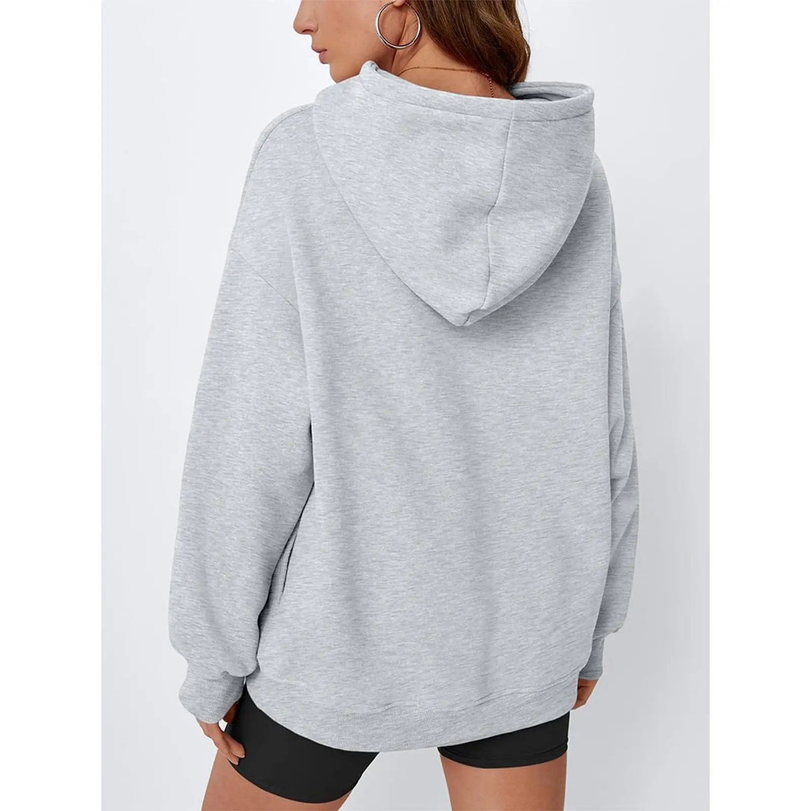 

Women Sweatshirt Loose Pullover Hoodies Winter Casual Printed Pattern Comfortable Fabric Christmas Light Woman Clothes