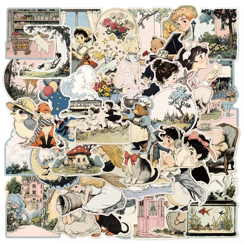 50 قطعة مانغا العالم البطريق الكتابة على الجدران ملصقات الأمتعة باد الكمبيوتر الغيتار لاعب دفتر الأستاذ ملصقات صناعة يدوية الدفء شفاء هدية