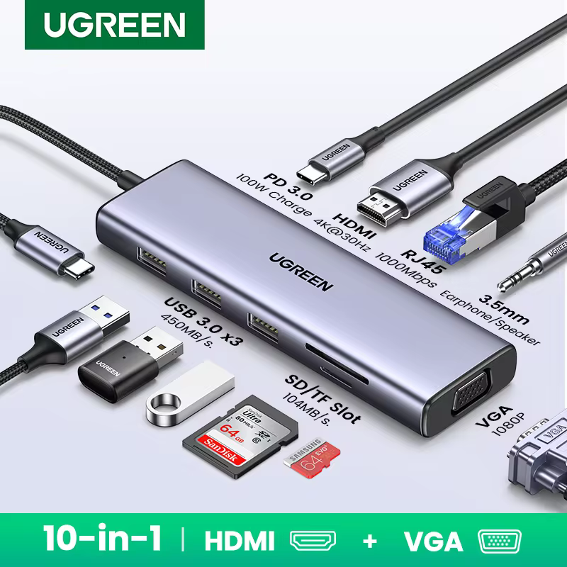 [UGREEN USB 허브 Type-C 올인원 이미지]