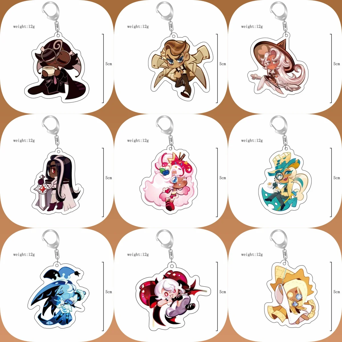 

6CM Anime Cookie Run: Kingdom Acrylic Keychain Model Cosplay Characters Ornament Accessories Goods Christmas Collection Gifts