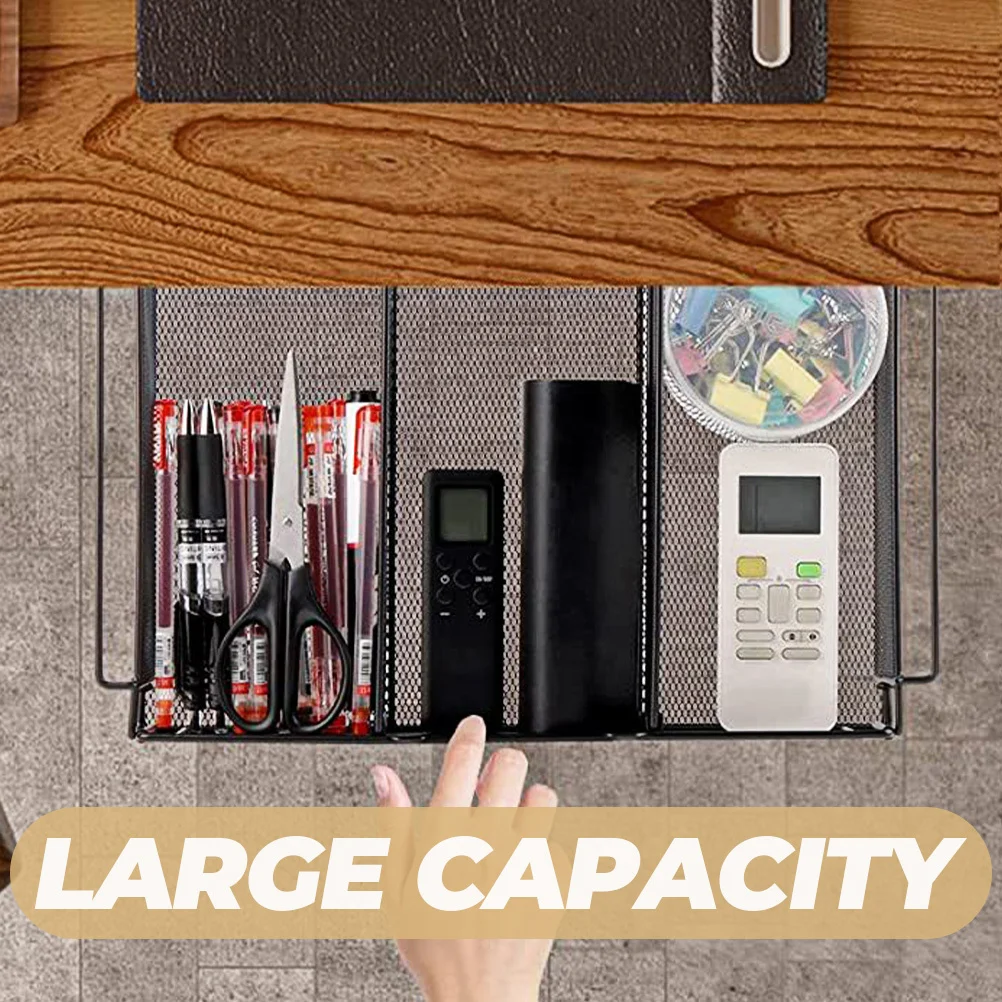 

Metal Drawer Organizer Office Storage File Folder Basket Desktop Document Mesh Holder Black Aesthetic Office Supplies