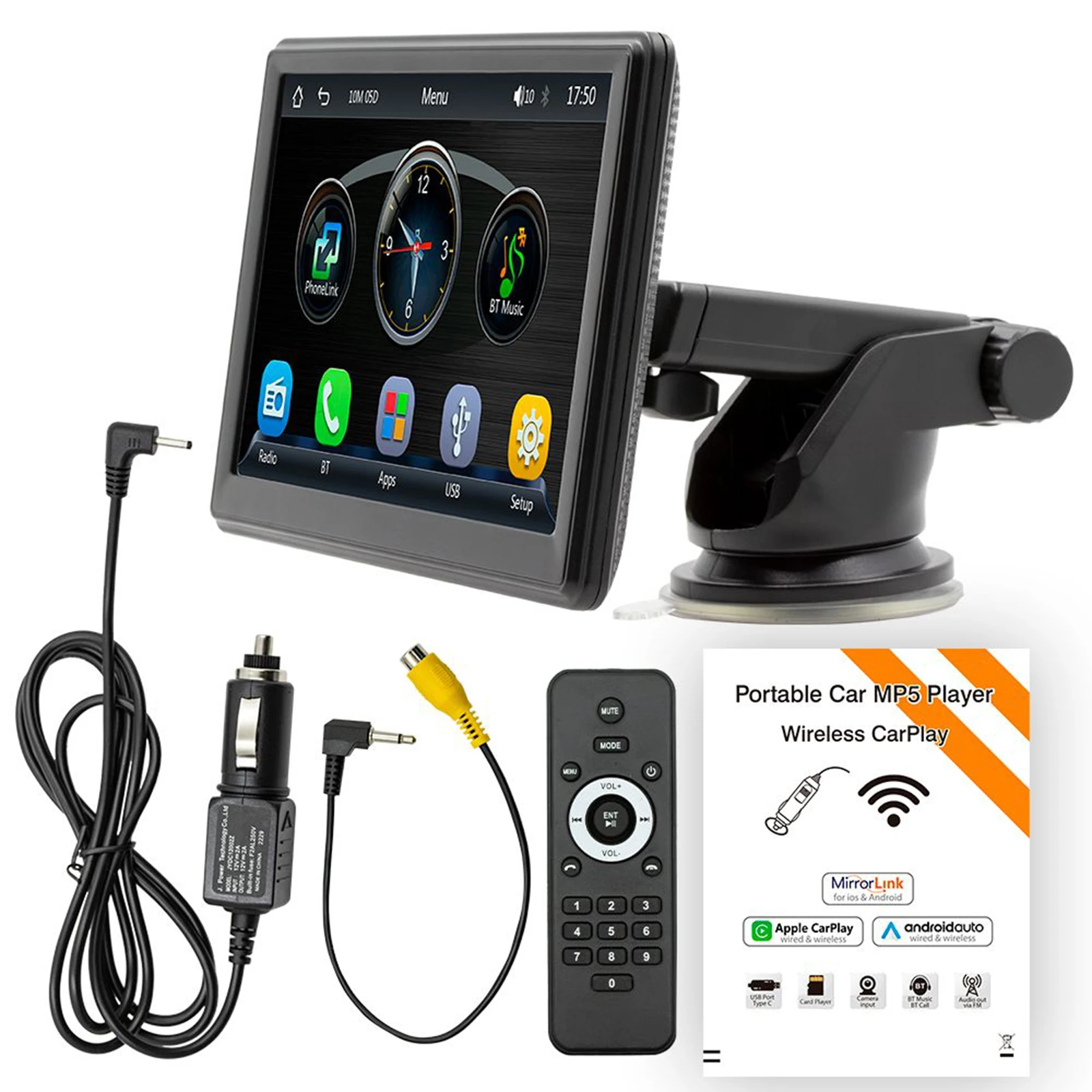 Reproductor Multimedia de vídeo y Radio para coche, de 7 pulgadas dispositivo Universal, MP5, Carplay, Android, Mirror Link, Monitor de escritorio