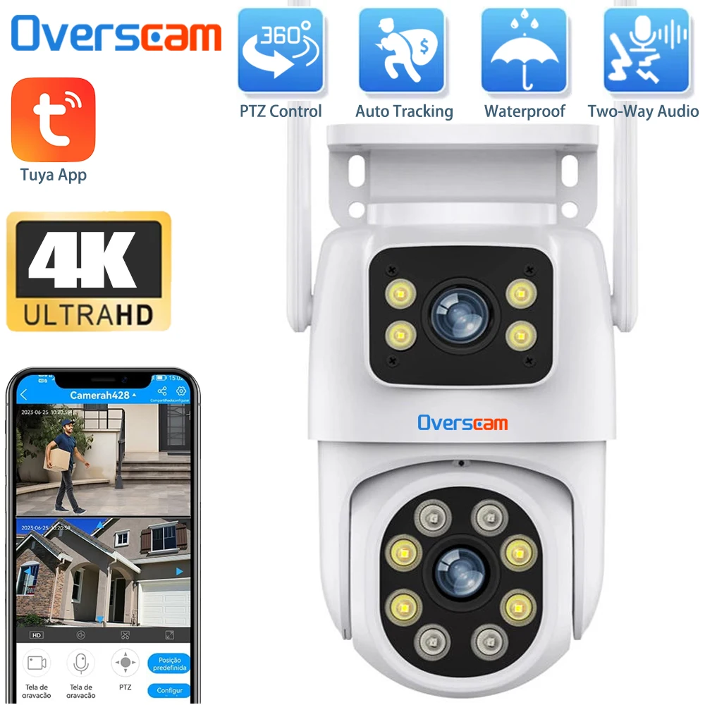 

Tuya Smart Life 8MP Dual Lens WIFI Security Camera PTZ Color Night Vision Outdoor Wireless CCTV WiFi Surveillance Baby Monitor