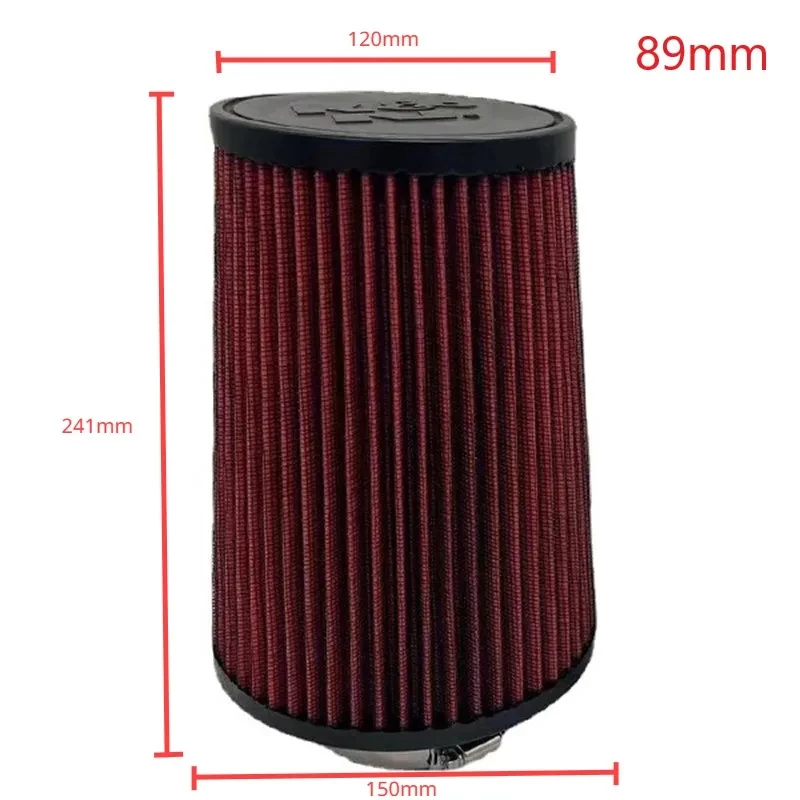 2,5 3 3,5 4 inch auto-inlaatluchtfilter voor K&N 14084-2 Universele High Flow Cone 102 89 76 70 63,5 60 mm KN taps toelopende paddestoelkop