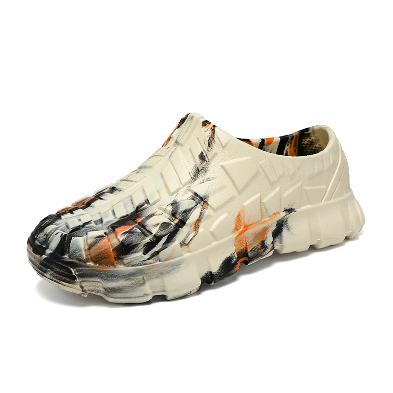 

Стильные мужские тапочки. Удобные пляжные сандалии, нескользящая садовая обувь. Нескользящие и маслостойкие летние повседневные тапочки для шеф-повара.