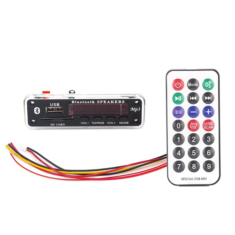Excellent-12V Bluetooth 5.0 Audio Decoder Board Mp3 Audio Module USB AUX SD FM Radio Decoder Board Module For Car Accessories Pa