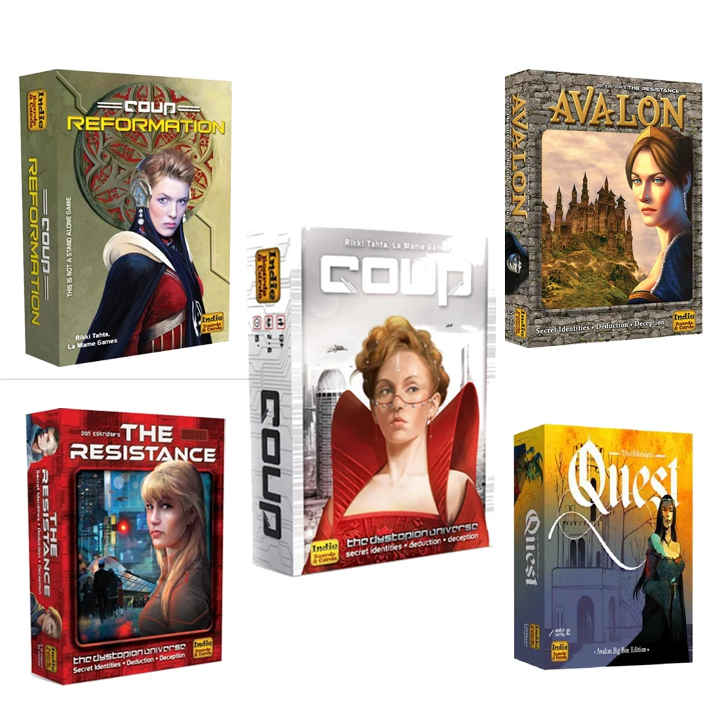 All English coup board games The Resistance 2-8 friends Party games Avalon card games quest reformation board games