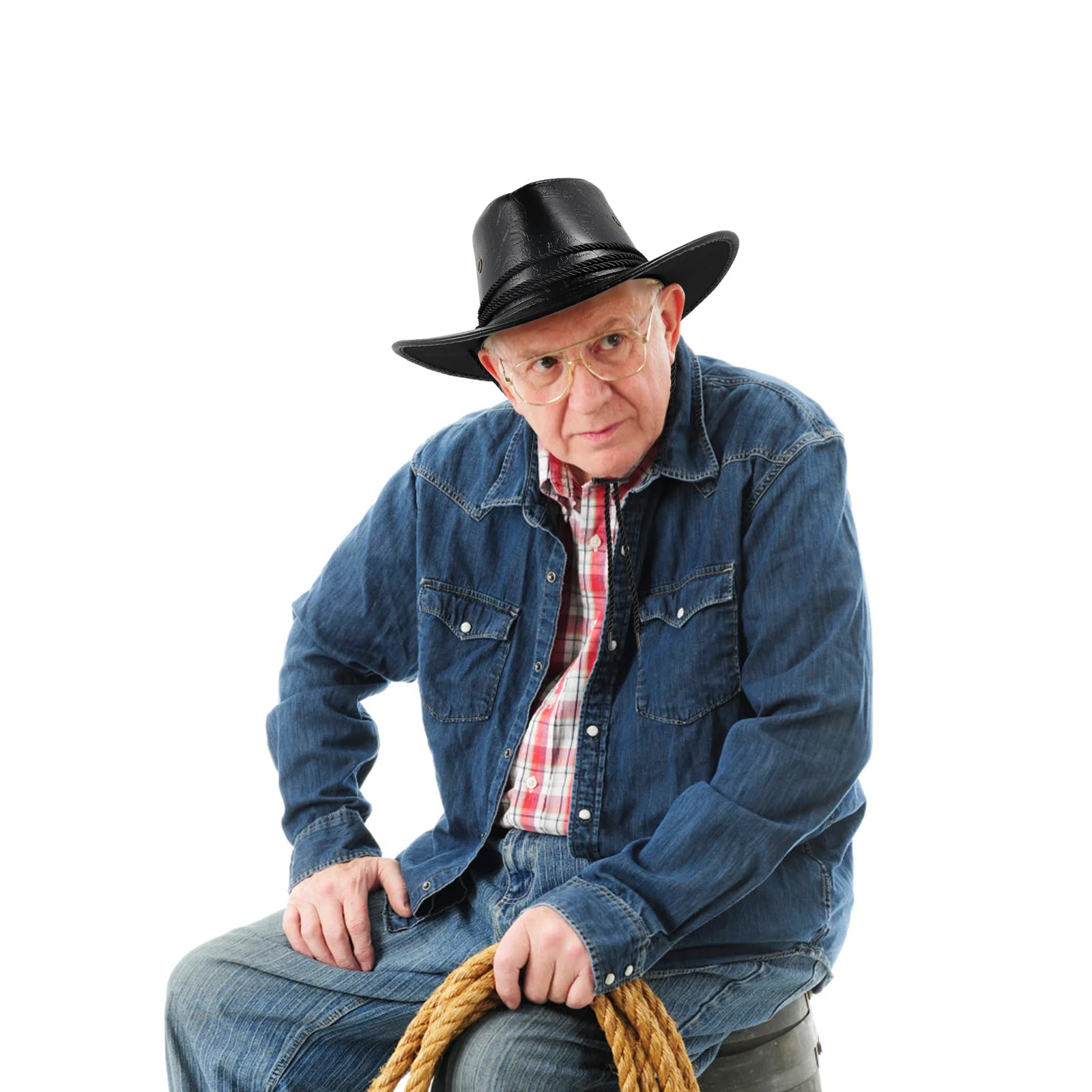 

Sun Hat Western Style Double Layer Matte Finish Adjustable Lace Up Cowboy Hat For Outdoor Travel Party Adult