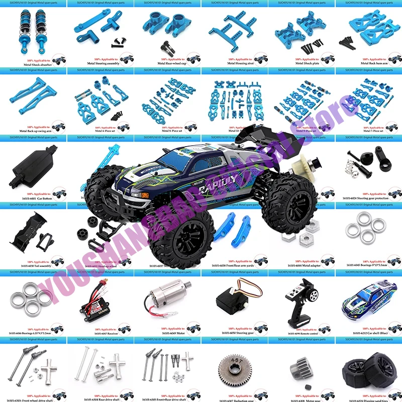 Torre De Choque Delantera Y Trasera Metal Para SCY 16101, 16102, 16103, 16106, 16201 1/16, Piezas Actualización Coche RC