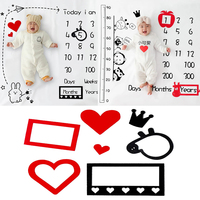 Infant Photography Background Blankets Cute Newborn Baby Milestone Photography Props Decoration Receiving Calendar Mat Cloth