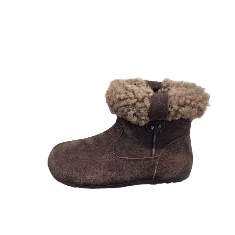 Zapatos de mujer, gran oferta 2024, botas tobilleras para mujer, botas modernas con borde vuelto a la moda, zapatos de terciopelo para invierno para mujer