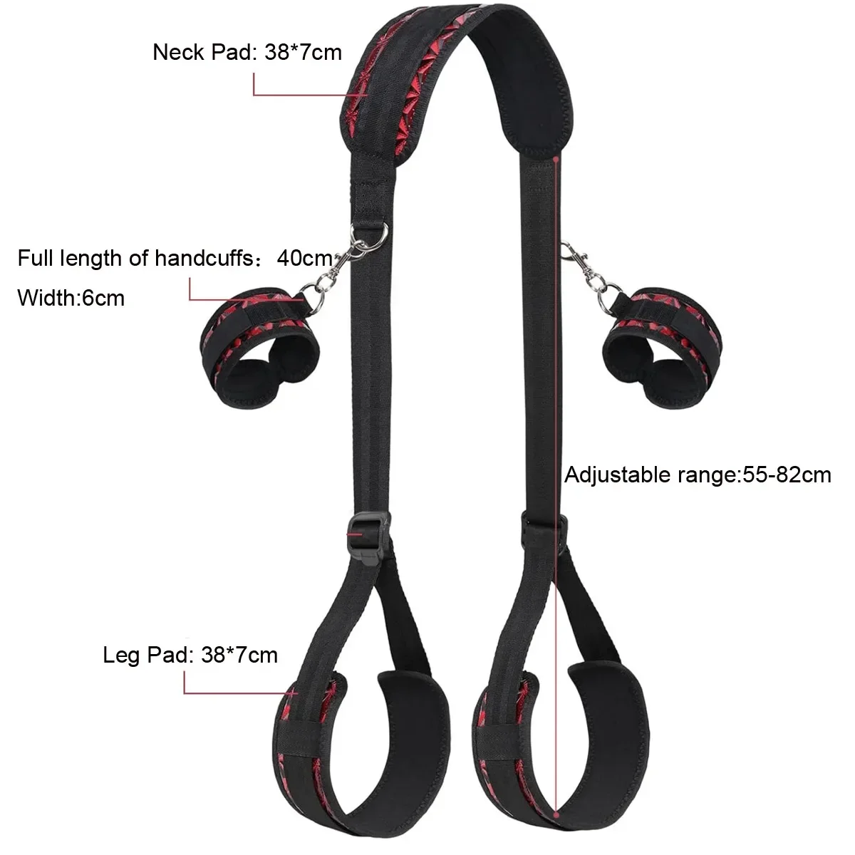 Bondage Harness Sex Eye Mask Open Leg Ankle Cuffs Restraints Slave Sex Toys For Couples Women's Exotic Accessories