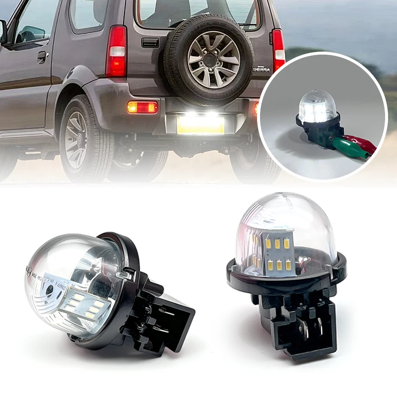 2Pcs LED License Plate Light For Suzuki Jimny JB23W Alto Grand Vitara Swift Wagon R Baleno Opel Agila Replace OEM 35910-75F1