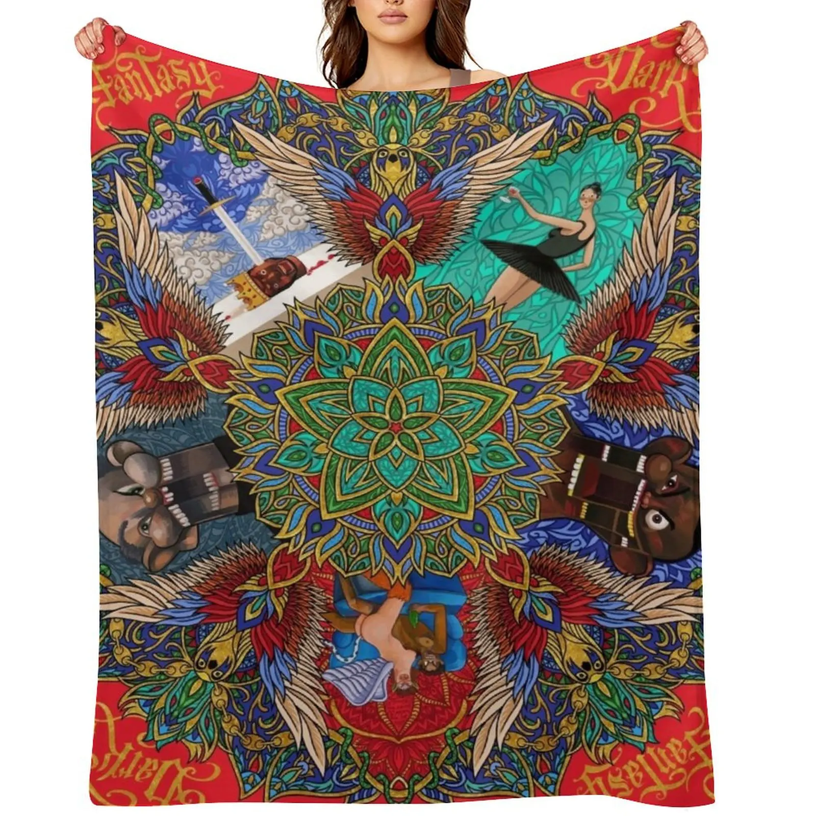 My Beautiful Dark Twisted Fantasy Mandala Throw Blanket for winter Decoratives Bed Hair Blankets Sofas Of Decoration Blankets