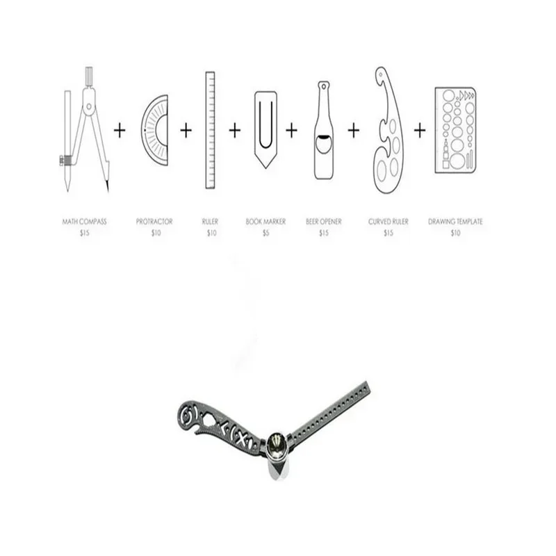 Magnetic Map Protractor Sewing Tool Multi-function Drawing Ruler Compass Bending Measurement Tailor Supplies