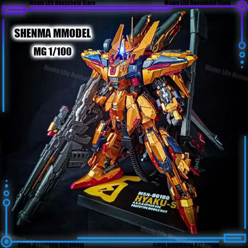

In Stock SHENMA Model 1/100 MG Golden Fighter Full Armor Assembly Model Kits Alloy Skeleton Action Figure Robot Plastic Model