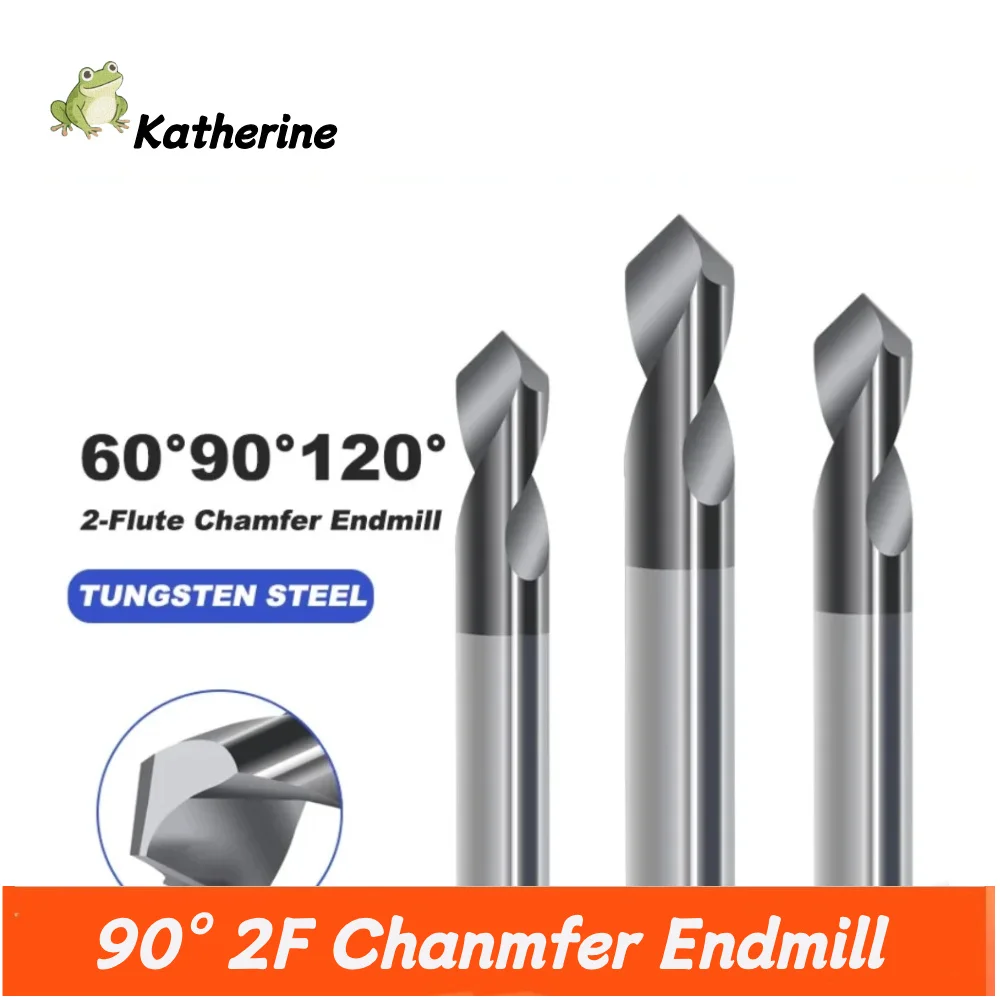 

90 ° Центральная дрель из вольфрамовой стали с двумя лезвиями, сверло с фиксированной точкой, сверло для фаски с прямым хвостовиком, инструменты для развертывания фаски